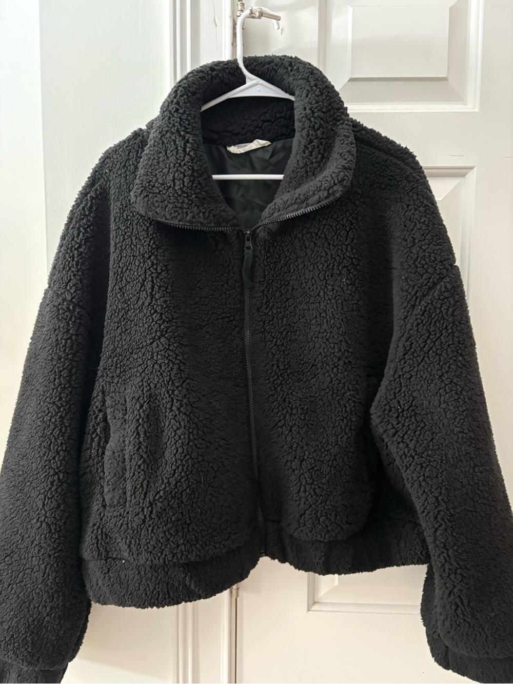 Double Zero Black Plush Sherpa Zip Jacket